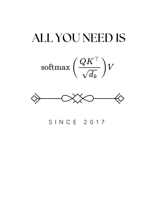 All You Need Is Attention – Transformer Equation Tee